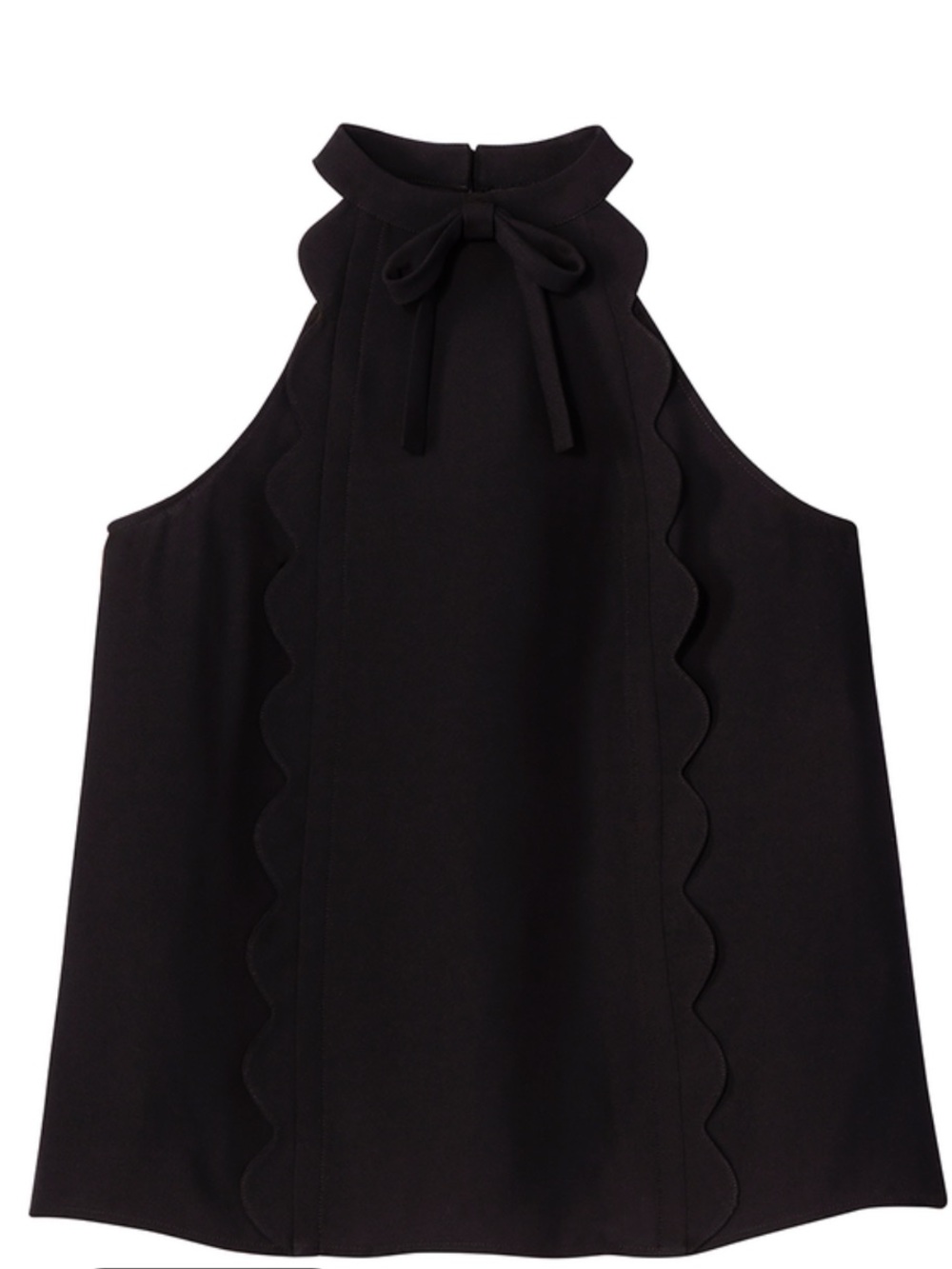 Victoria Beckham for Target Black Scalloped Halter Camisole